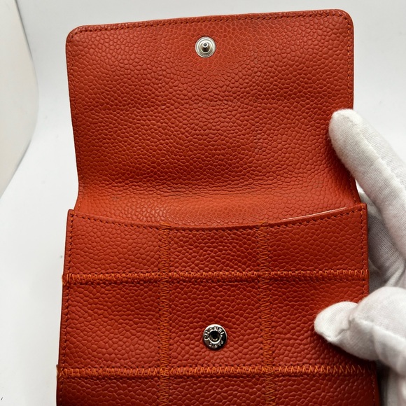 GUC Chanel Matelasse Peach Caviar Compact Trifold Wallet with COA - Picture 6 of 11